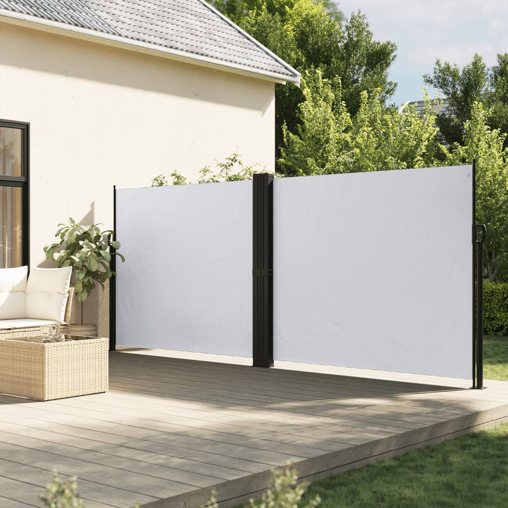 vidaXL Zwijana markiza boczna, biała, 180x1000 cm