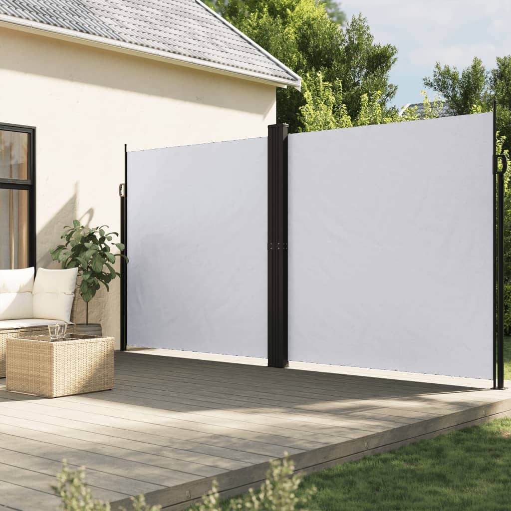 vidaXL Zwijana markiza boczna, biała, 200x1000 cm