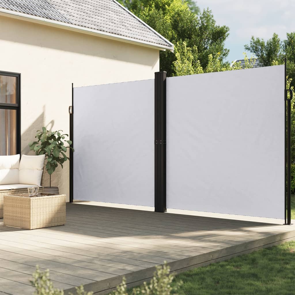 vidaXL Zwijana markiza boczna, biała, 200x1200 cm