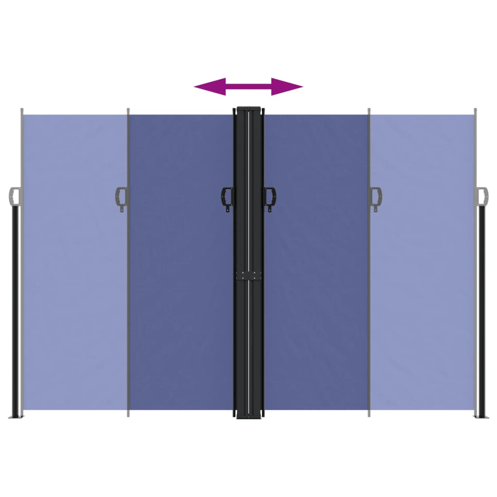 vidaXL Zwijana markiza boczna, niebieska, 220x1200 cm