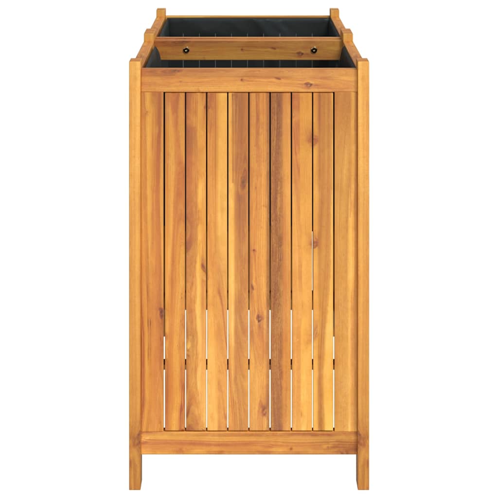 vidaXL Donica ogrodowa z wyściółką, 84x42x75 cm, lite drewno akacjowe