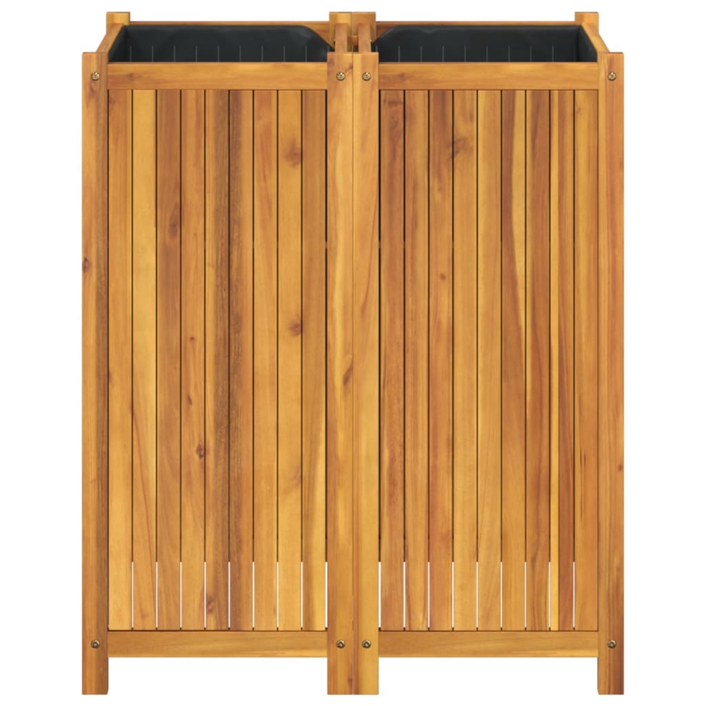 vidaXL Donica ogrodowa z wyściółką, 84x42x100 cm, lite drewno akacjowe