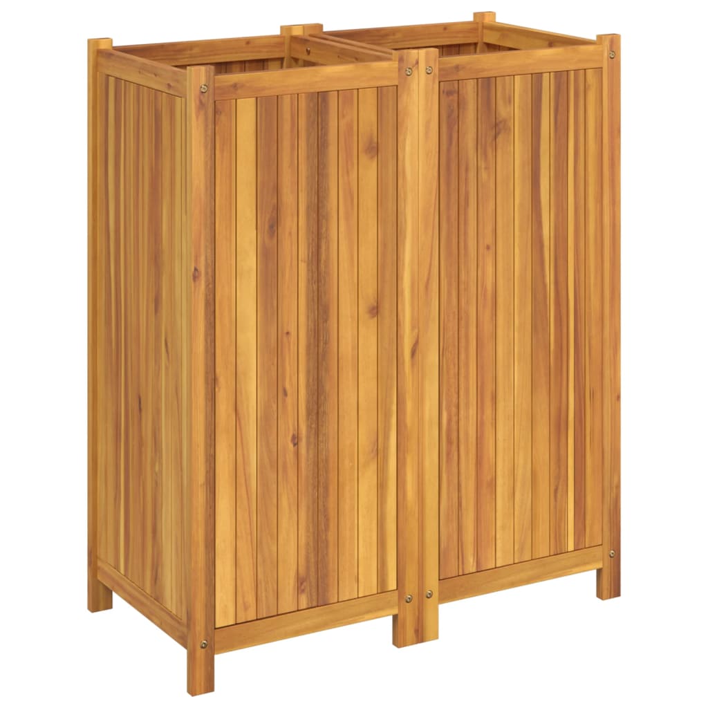 vidaXL Donica ogrodowa z wyściółką, 84x42x100 cm, lite drewno akacjowe