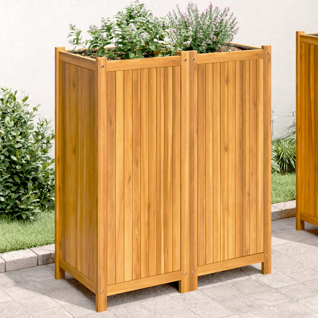 vidaXL Donica ogrodowa z wyściółką, 84x42x100 cm, lite drewno akacjowe
