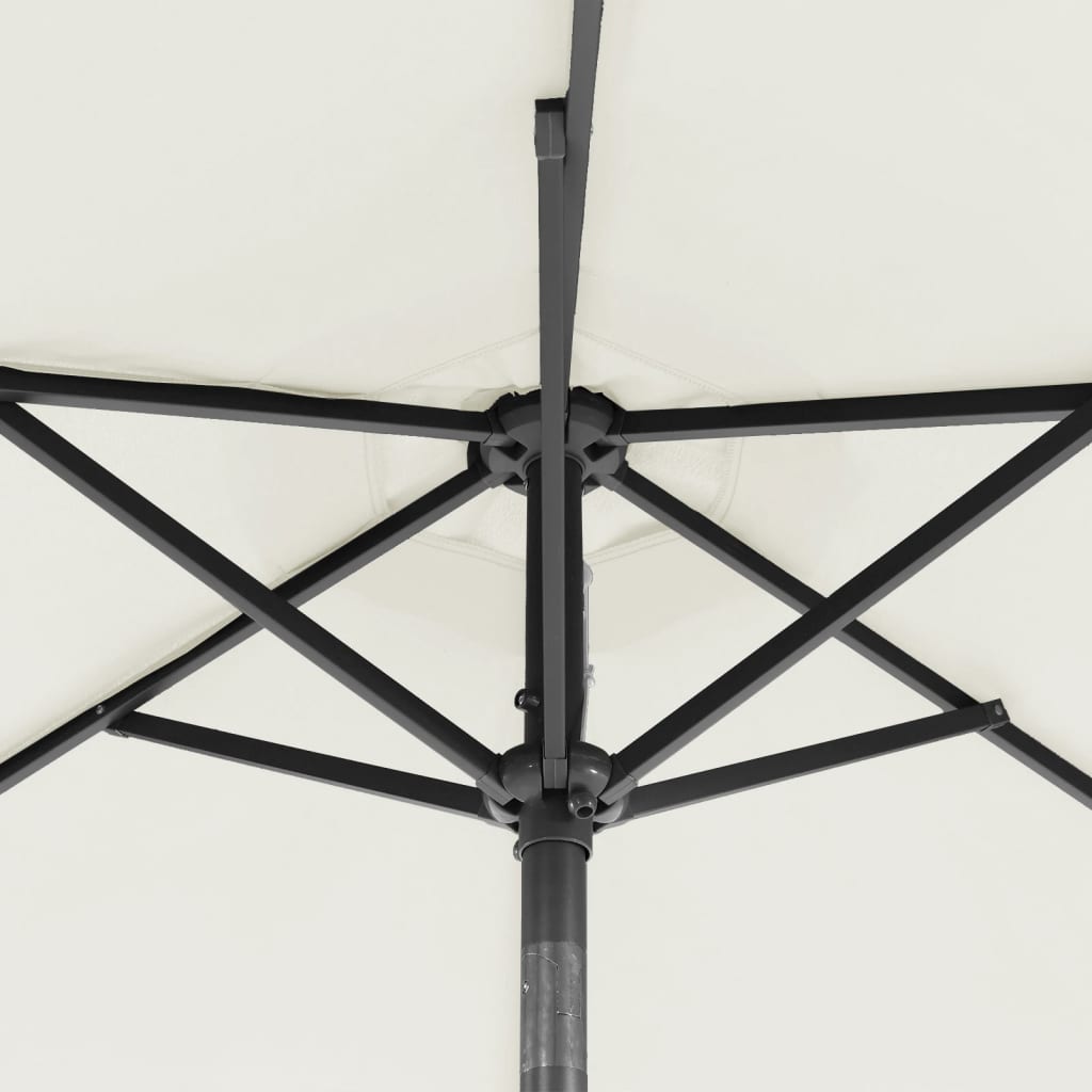 vidaXL Parasol ogrodowy na stalowym słupku, biały, 225x225x212 cm