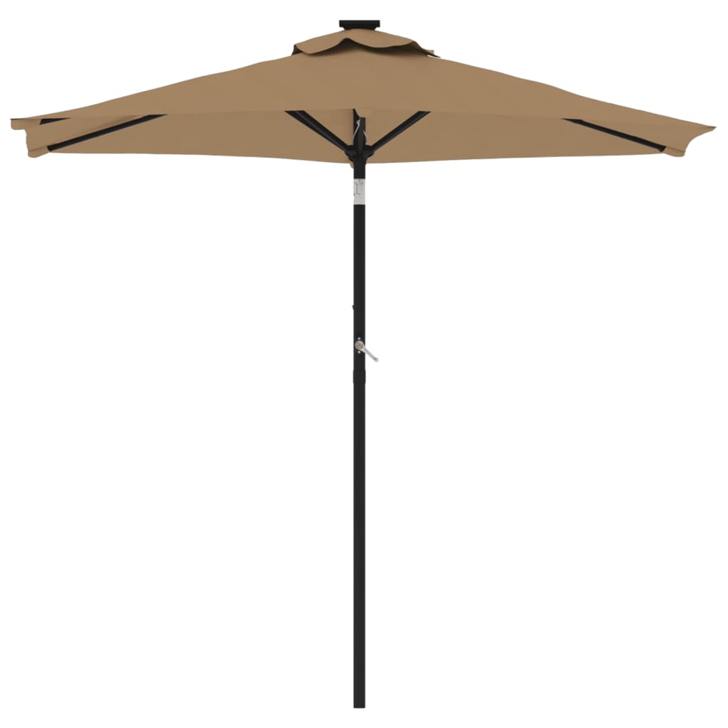 vidaXL Parasol ogrodowy na stalowym słupku, taupe, 225x225x212 cm