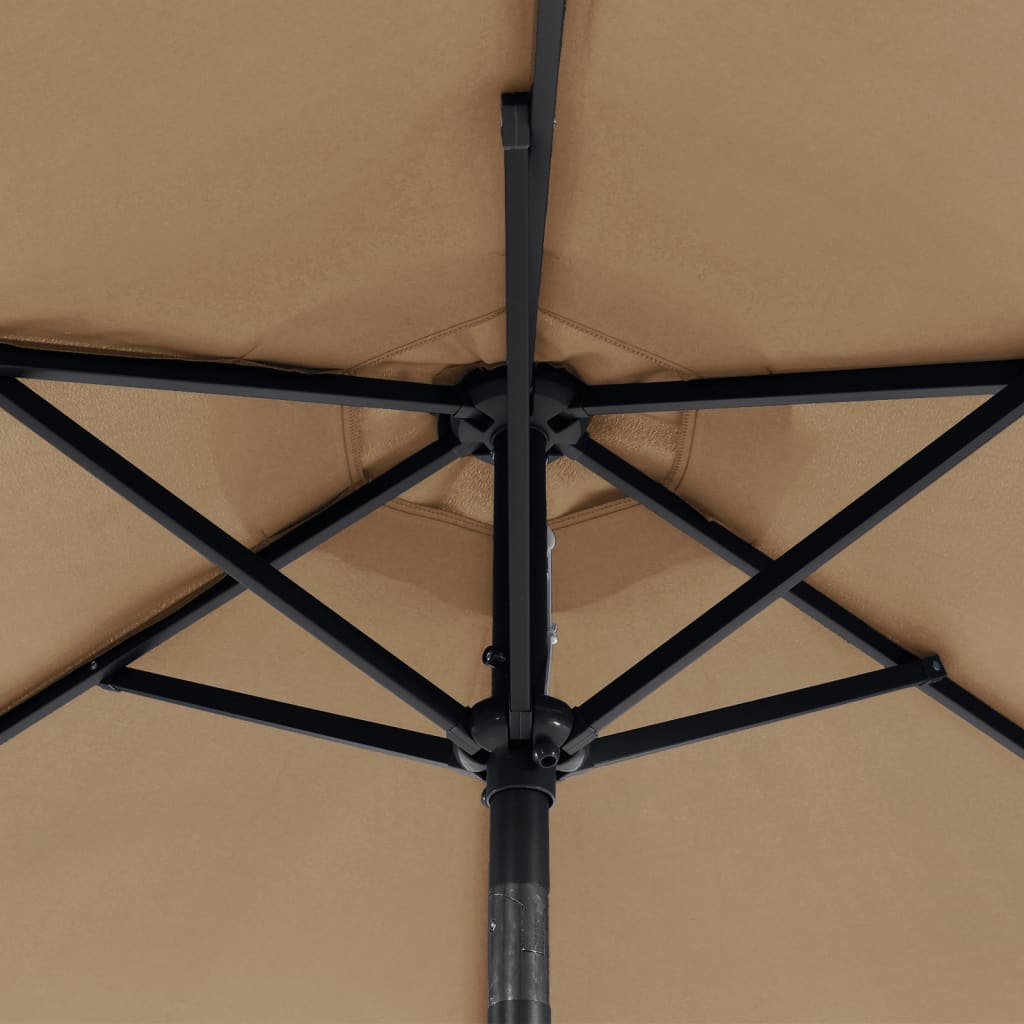 vidaXL Parasol ogrodowy na stalowym słupku, taupe, 225x225x212 cm