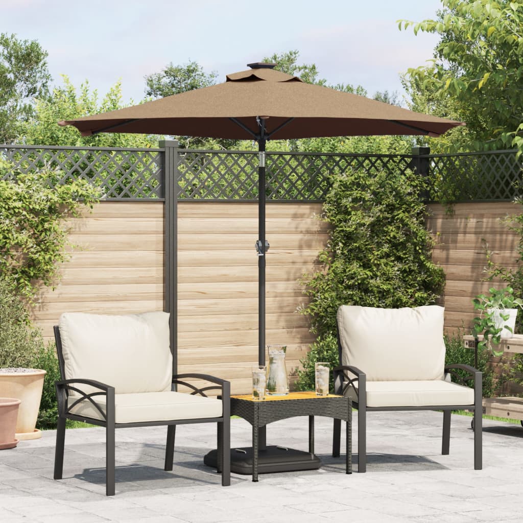 vidaXL Parasol ogrodowy na stalowym słupku, taupe, 225x225x212 cm