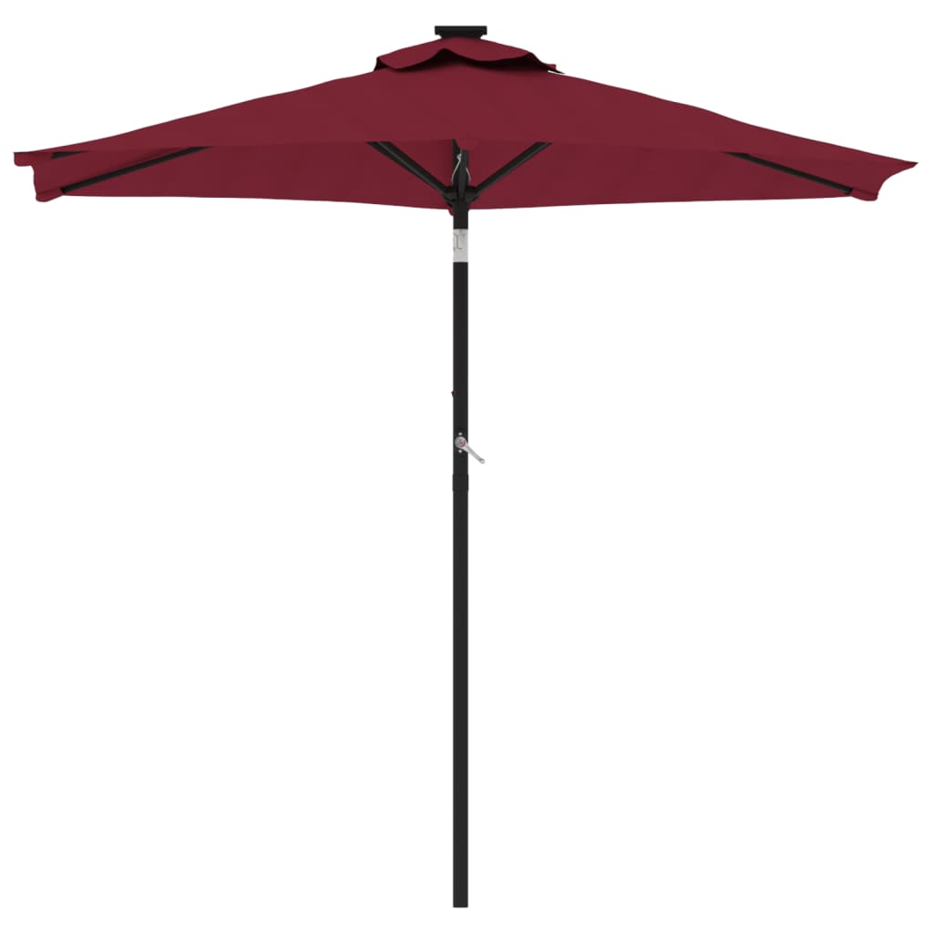 vidaXL Parasol ogrodowy na stalowym słupku, bordowy, 225x225x212 cm