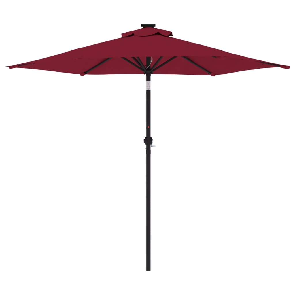 vidaXL Parasol ogrodowy na stalowym słupku, bordowy, 225x225x212 cm