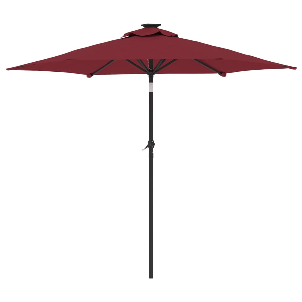 vidaXL Parasol ogrodowy na stalowym słupku, bordowy, 225x225x212 cm