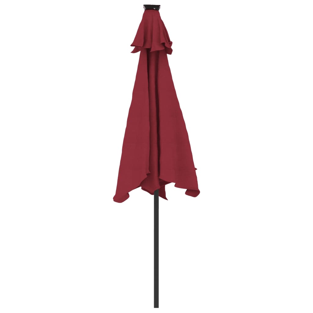 vidaXL Parasol ogrodowy na stalowym słupku, bordowy, 225x225x212 cm
