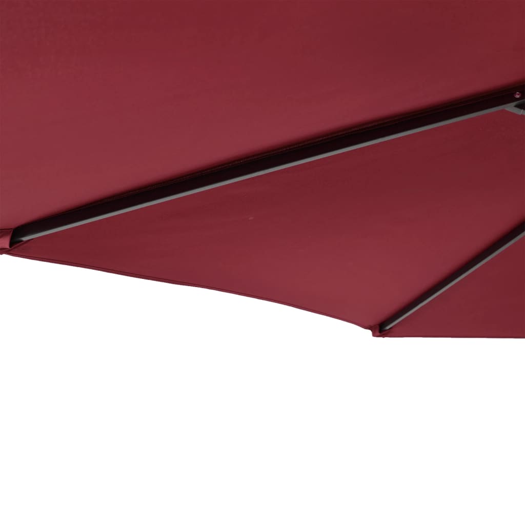 vidaXL Parasol ogrodowy na stalowym słupku, bordowy, 225x225x212 cm