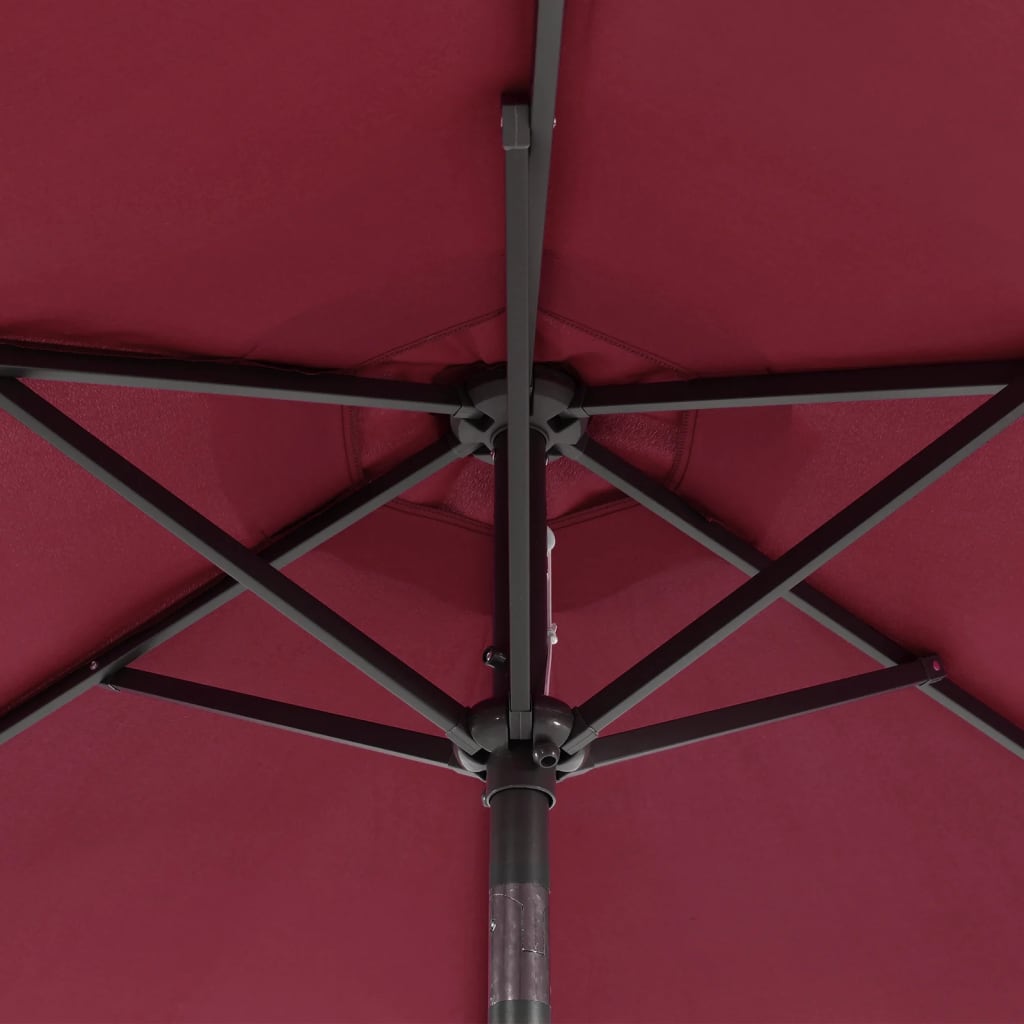 vidaXL Parasol ogrodowy na stalowym słupku, bordowy, 225x225x212 cm