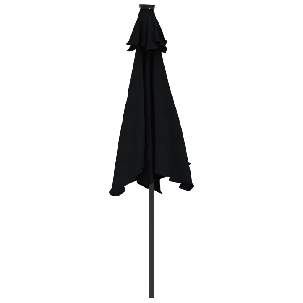 vidaXL Parasol ogrodowy na stalowym słupku, czarny, 225x225x212 cm