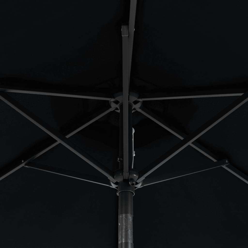 vidaXL Parasol ogrodowy na stalowym słupku, czarny, 225x225x212 cm