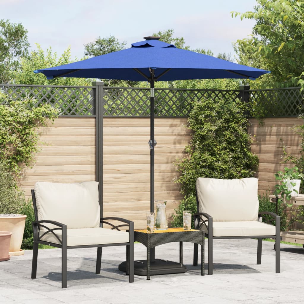 vidaXL Parasol ogrodowy na stalowym słupku, lazurowy, 225x225x212 cm
