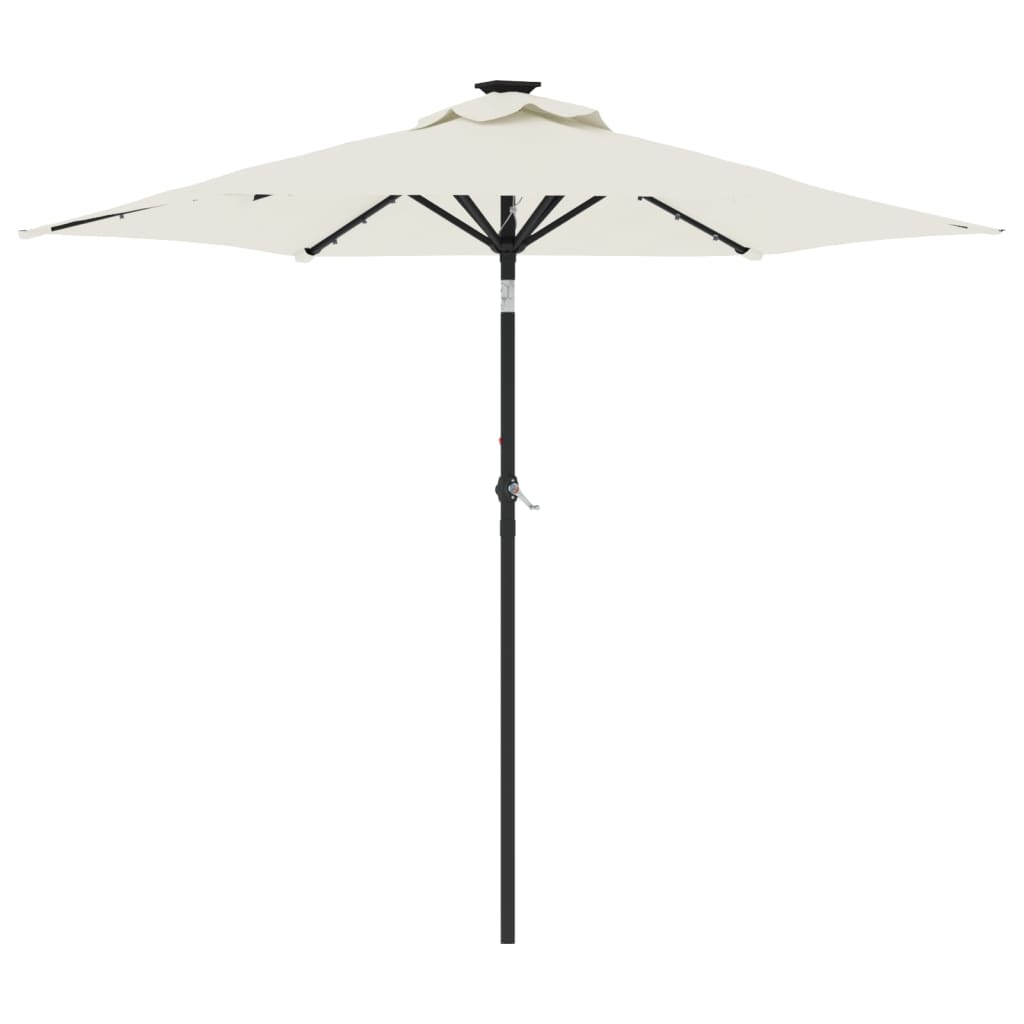 vidaXL Parasol ogrodowy z LED, stalowy słupek, biały, 225x225x212 cm