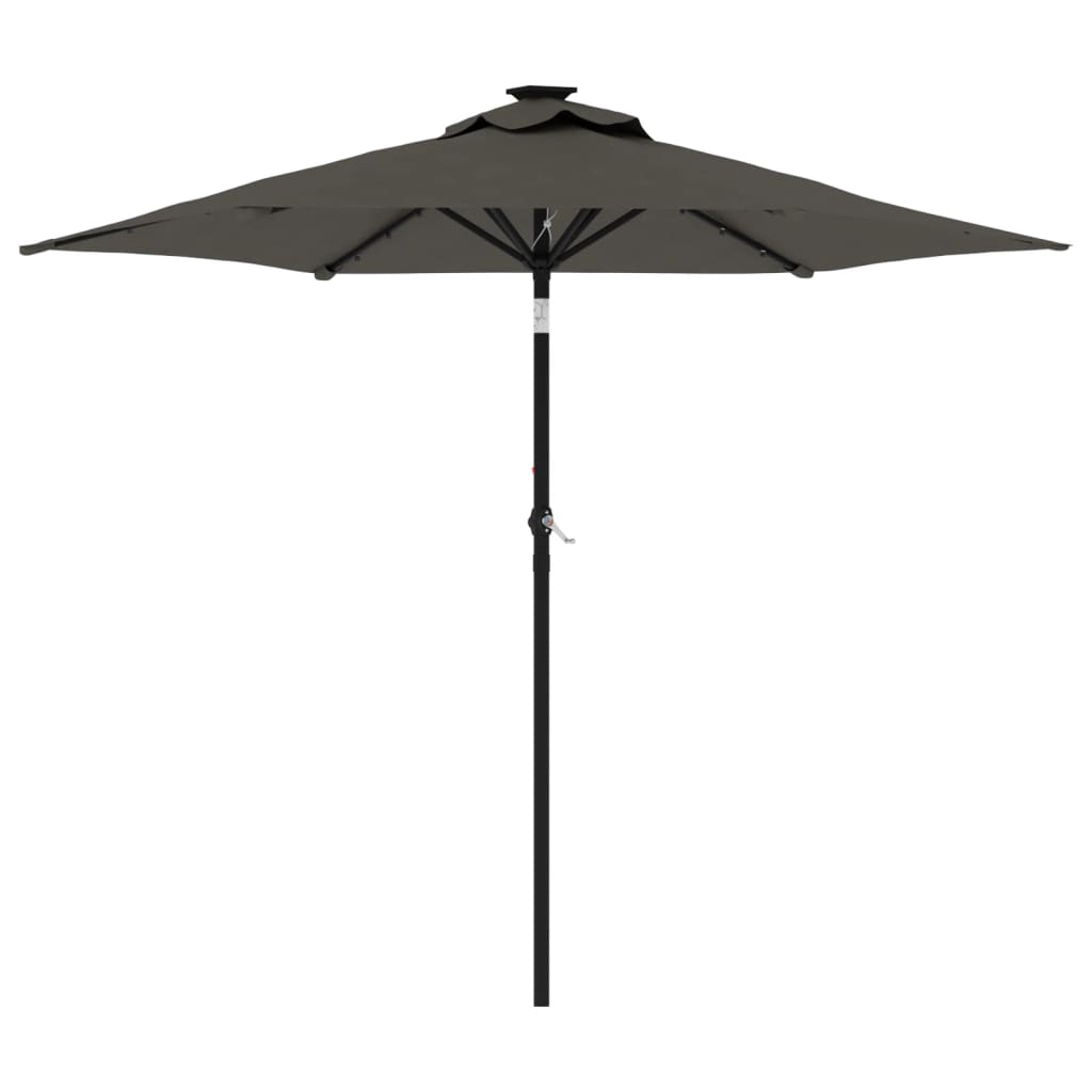 vidaXL Parasol ogrodowy LED, stalowy słupek, antracyt, 225x225x212 cm