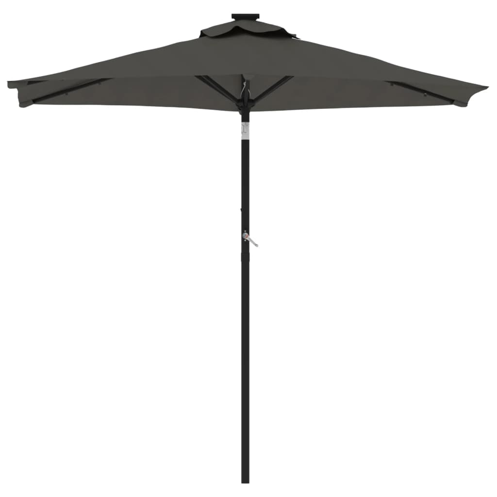 vidaXL Parasol ogrodowy LED, stalowy słupek, antracyt, 225x225x212 cm