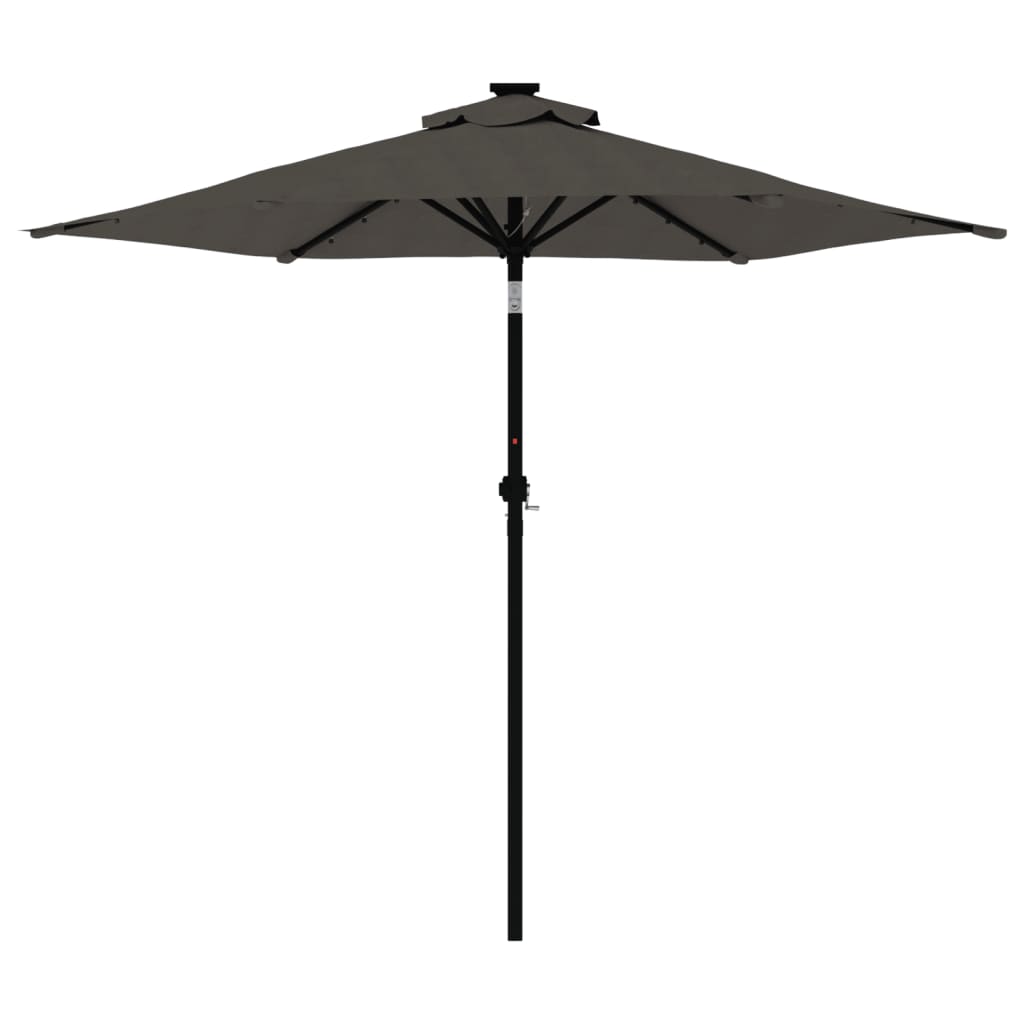 vidaXL Parasol ogrodowy LED, stalowy słupek, antracyt, 225x225x212 cm