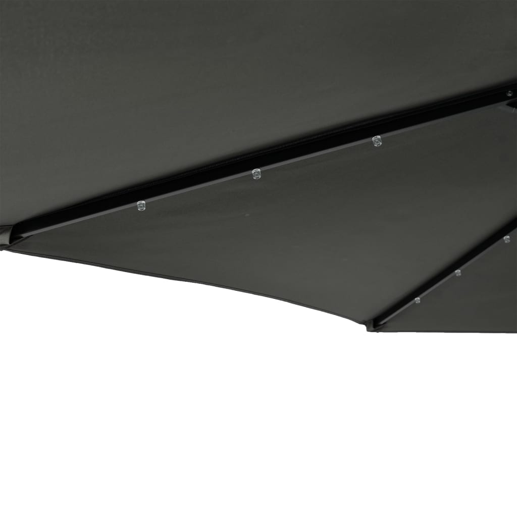 vidaXL Parasol ogrodowy LED, stalowy słupek, antracyt, 225x225x212 cm