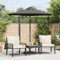 vidaXL Parasol ogrodowy LED, stalowy słupek, antracyt, 225x225x212 cm