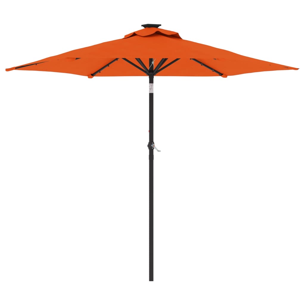 vidaXL Parasol ogrodowy LED, stalowy słupek, terakota, 225x225x212 cm