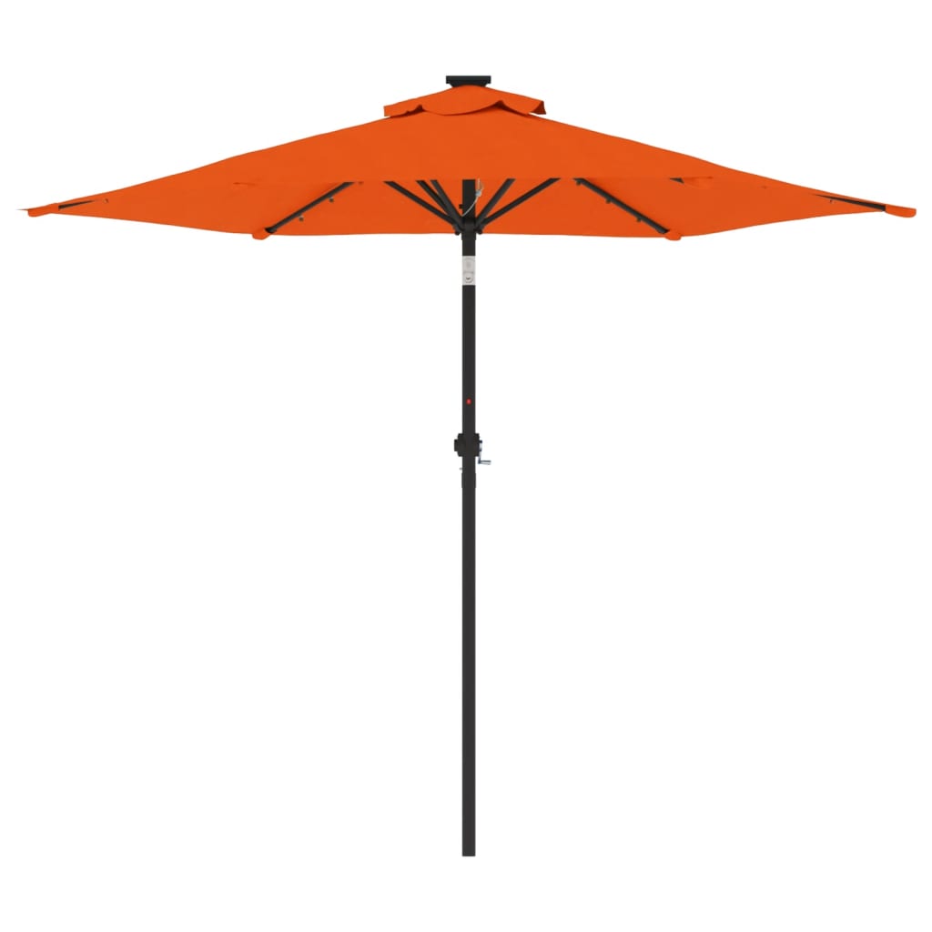 vidaXL Parasol ogrodowy LED, stalowy słupek, terakota, 225x225x212 cm