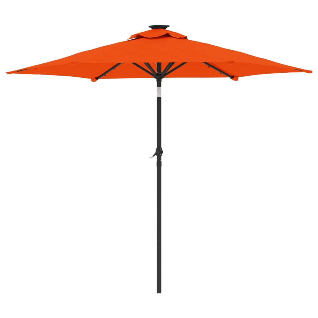 vidaXL Parasol ogrodowy LED, stalowy słupek, terakota, 225x225x212 cm