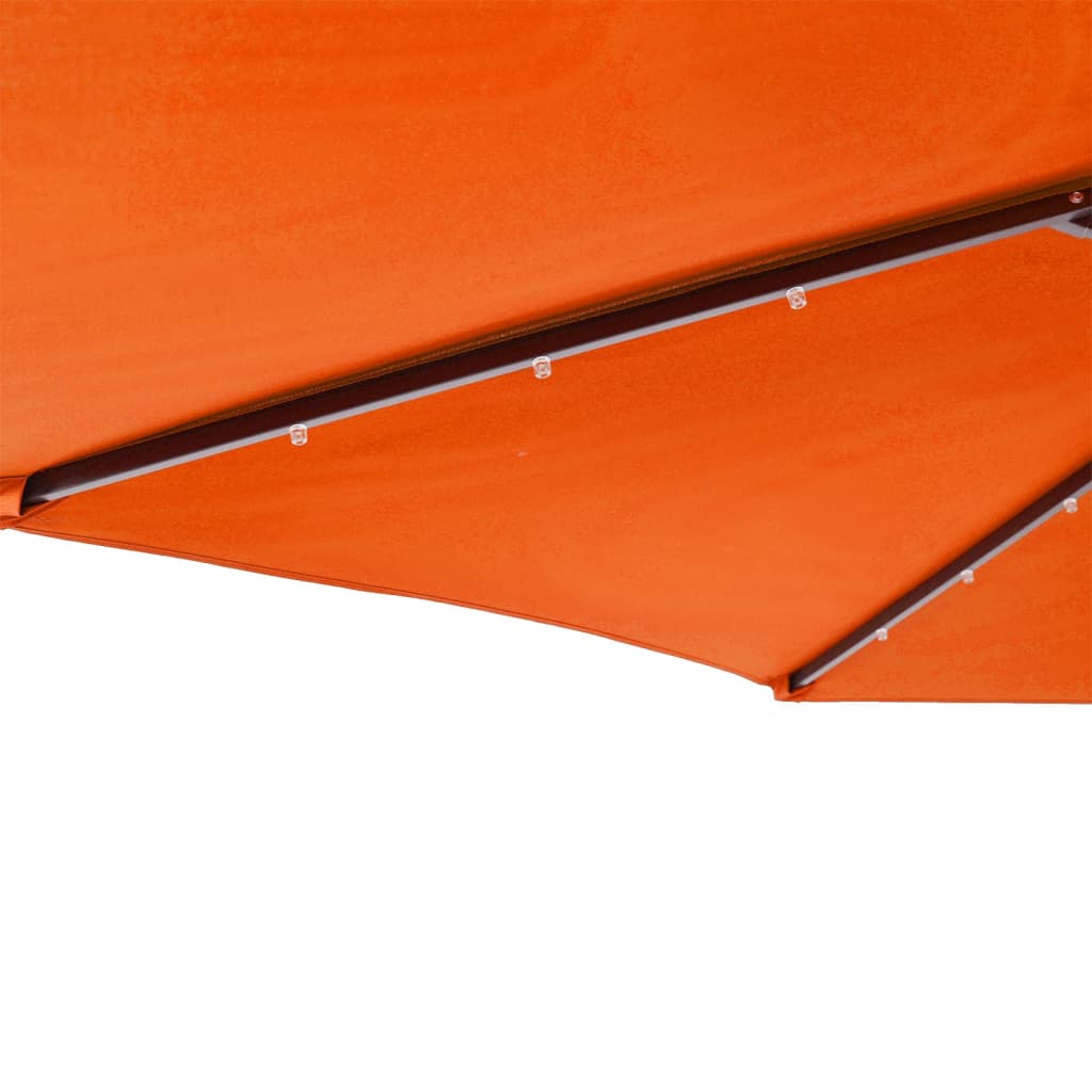 vidaXL Parasol ogrodowy LED, stalowy słupek, terakota, 225x225x212 cm