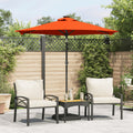 vidaXL Parasol ogrodowy LED, stalowy słupek, terakota, 225x225x212 cm