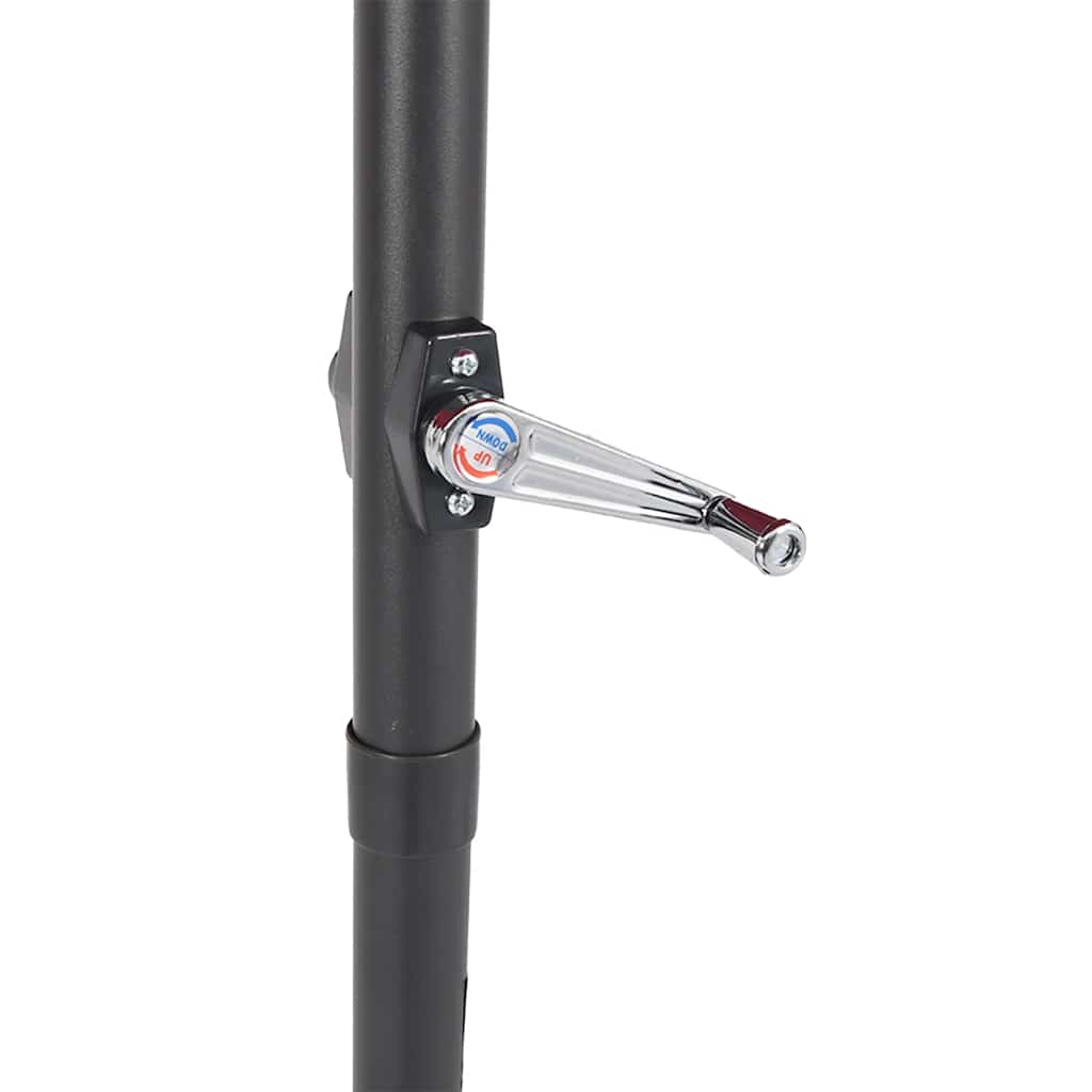 vidaXL Parasol ogrodowy LED, stalowy słupek, czarny, 225x225x212 cm