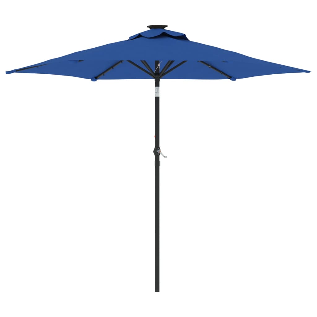 vidaXL Parasol ogrodowy LED, stalowy słupek, lazurowy, 225x225x212 cm