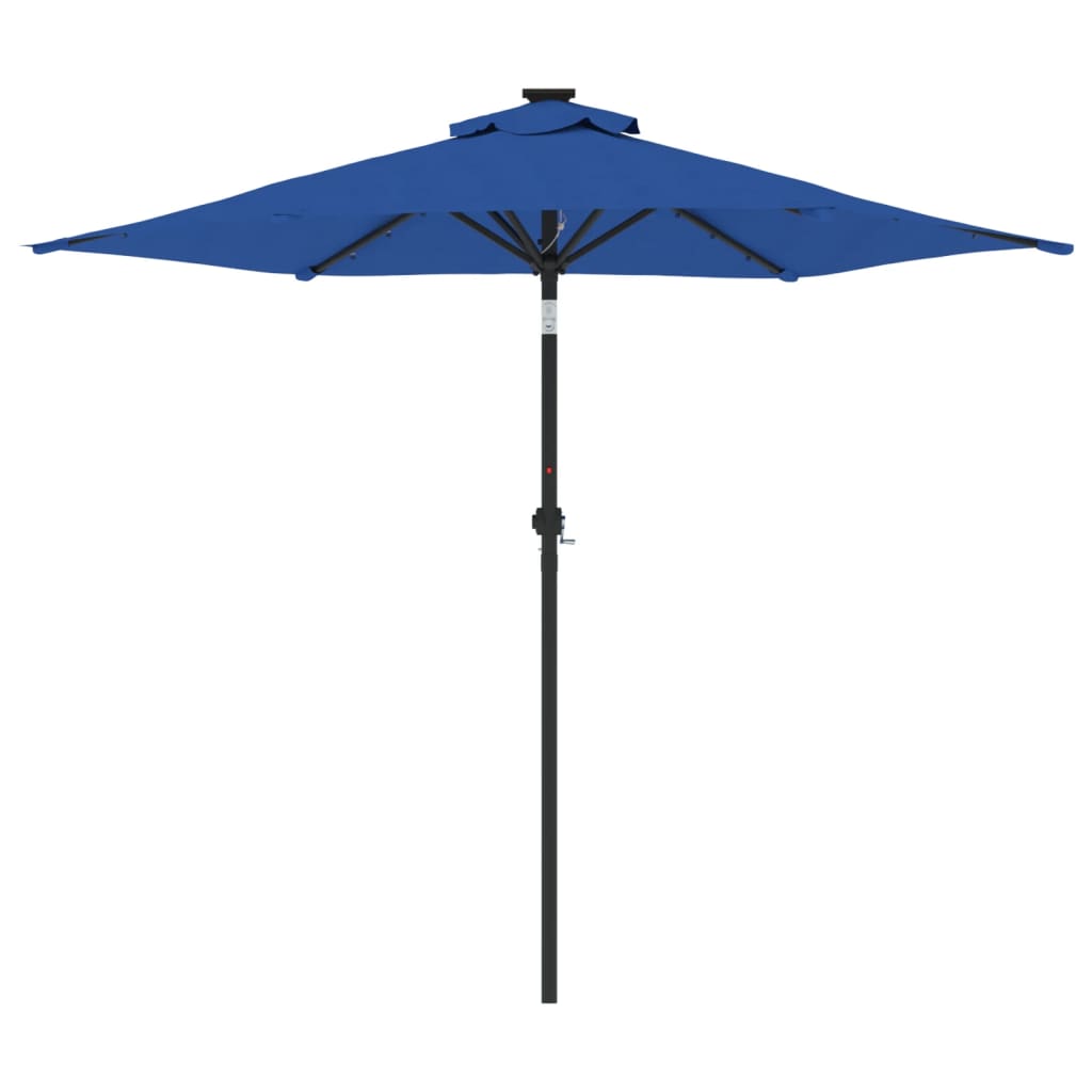 vidaXL Parasol ogrodowy LED, stalowy słupek, lazurowy, 225x225x212 cm