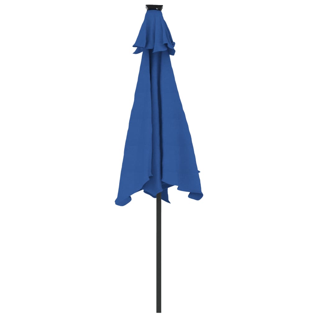 vidaXL Parasol ogrodowy LED, stalowy słupek, lazurowy, 225x225x212 cm