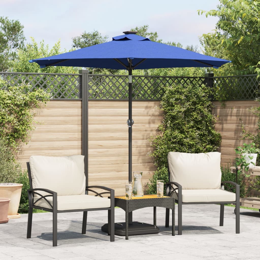 vidaXL Parasol ogrodowy LED, stalowy słupek, lazurowy, 225x225x212 cm