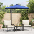 vidaXL Parasol ogrodowy LED, stalowy słupek, lazurowy, 225x225x212 cm