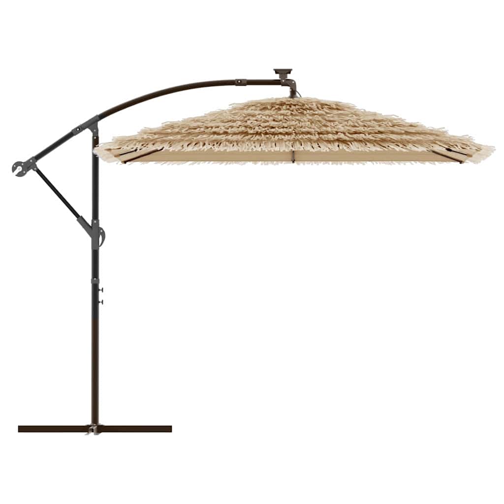 vidaXL Parasol ogrodowy na stalowym słupku, brązowy, 246x246x230 cm