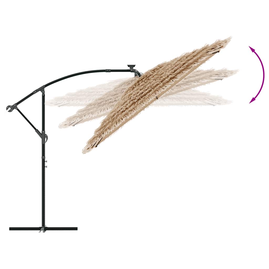 vidaXL Parasol ogrodowy na stalowym słupku, brązowy, 246x246x230 cm