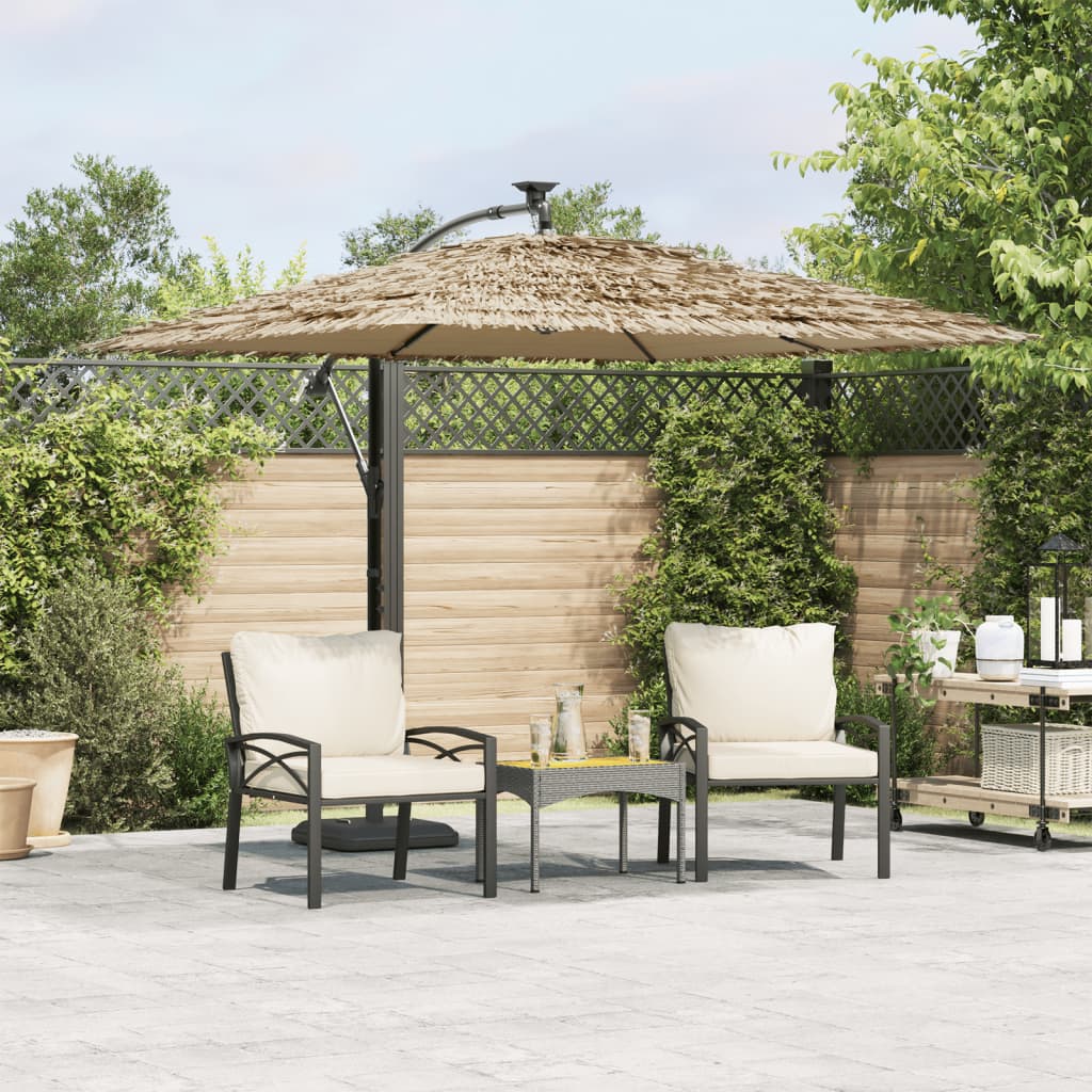 vidaXL Parasol ogrodowy na stalowym słupku, brązowy, 246x246x230 cm