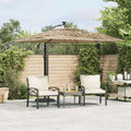vidaXL Parasol ogrodowy na stalowym słupku, brązowy, 246x246x230 cm