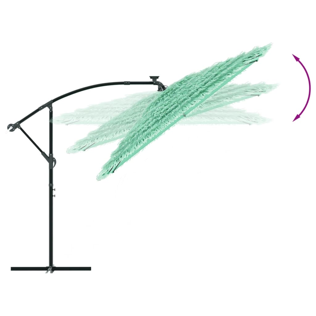 vidaXL Parasol ogrodowy na stalowym słupku, zielony, 246x246x230 cm