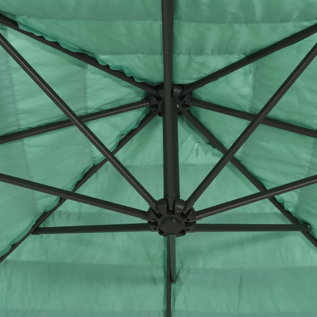 vidaXL Parasol ogrodowy na stalowym słupku, zielony, 246x246x230 cm