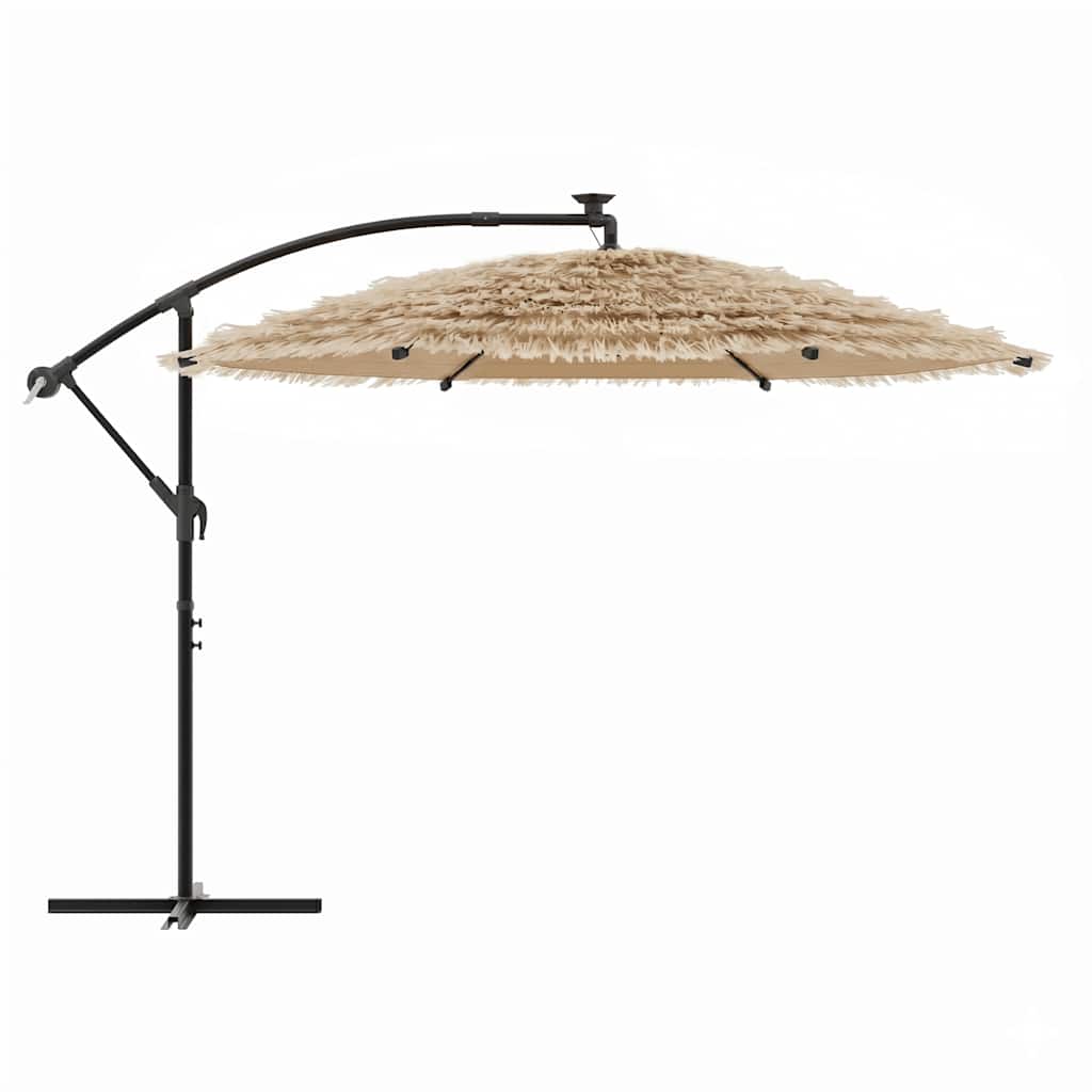 vidaXL Parasol ogrodowy na stalowym słupku, brązowy, 269x269x235 cm