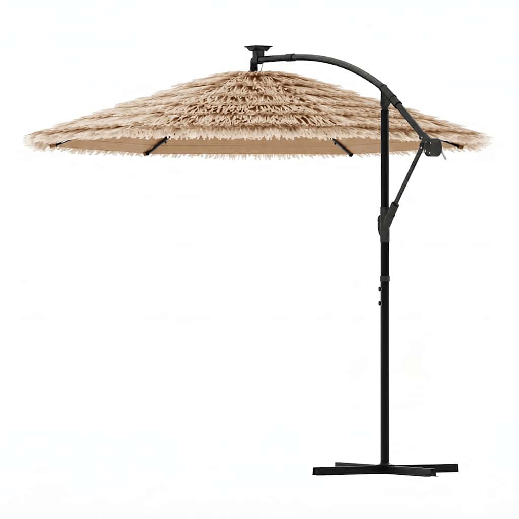 vidaXL Parasol ogrodowy na stalowym słupku, brązowy, 269x269x235 cm