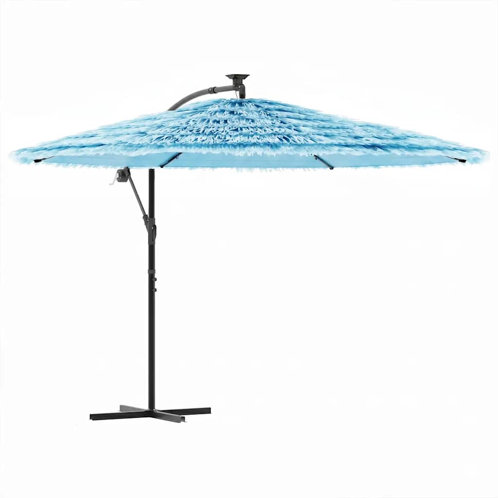 vidaXL Parasol ogrodowy na stalowym słupku, niebieski, 269x269x235 cm