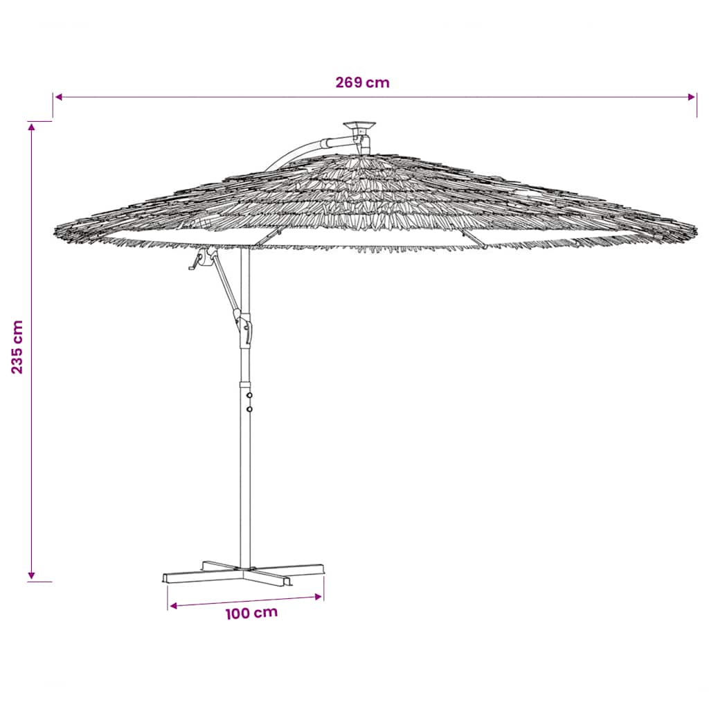vidaXL Parasol ogrodowy na stalowym słupku, niebieski, 269x269x235 cm