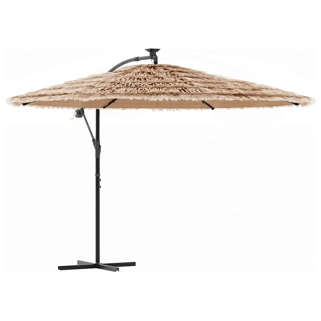 vidaXL Parasol ogrodowy na stalowym słupku, brązowy, 290x290x238 cm