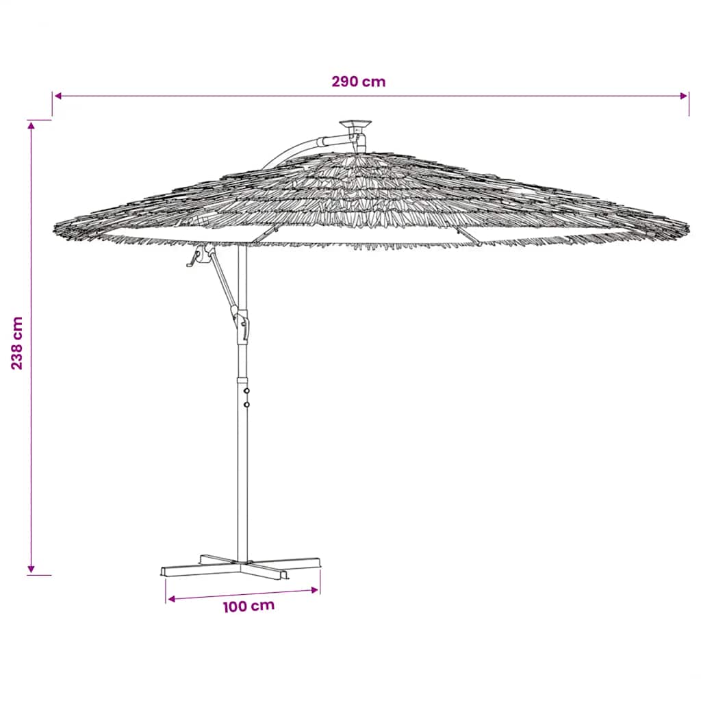 vidaXL Parasol ogrodowy na stalowym słupku, brązowy, 290x290x238 cm